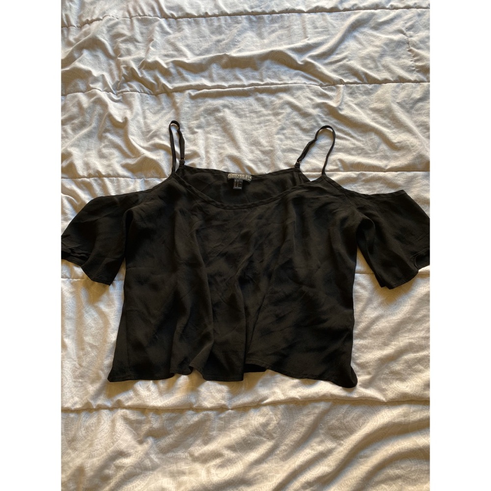 Black off the shoulder crop top